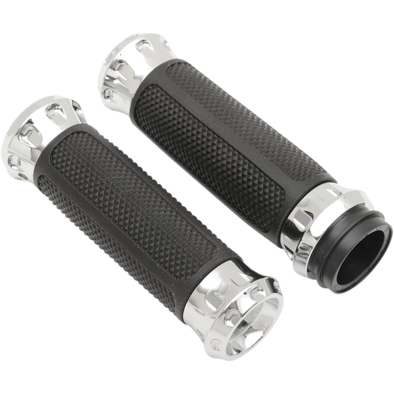 Performance Machine (pm) Grips - 0063-2082-CH For Harley Motorcycles 2008-2020