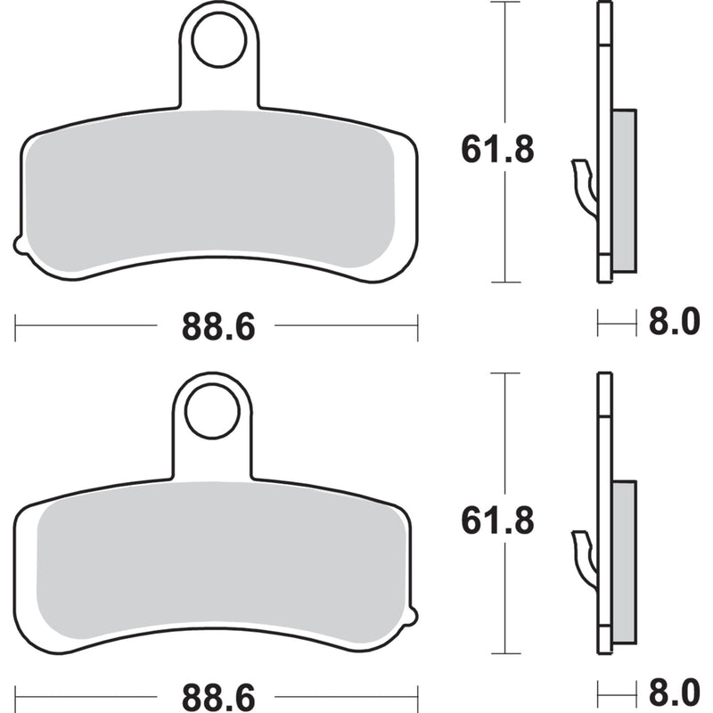 Sbs Brake Pad - 853H.HS For Harley Motorcycles 2008-2017