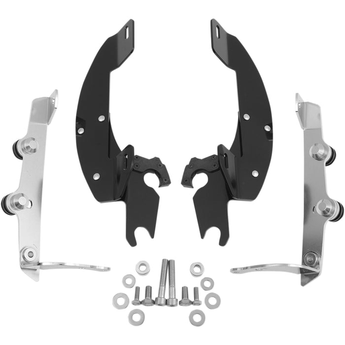 MEMPHIS SHADES 2321-0117 MEK1900 Fats/Slim Windshield Trigger-Lock Complete Mount Kit Batwing Trigger Lock Mounting Kit - Aero - Black