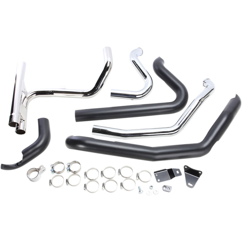 Cobra PowerPort 2-Into-2 Header System - 6253DBRB1 For Harley Touring 2010-2016