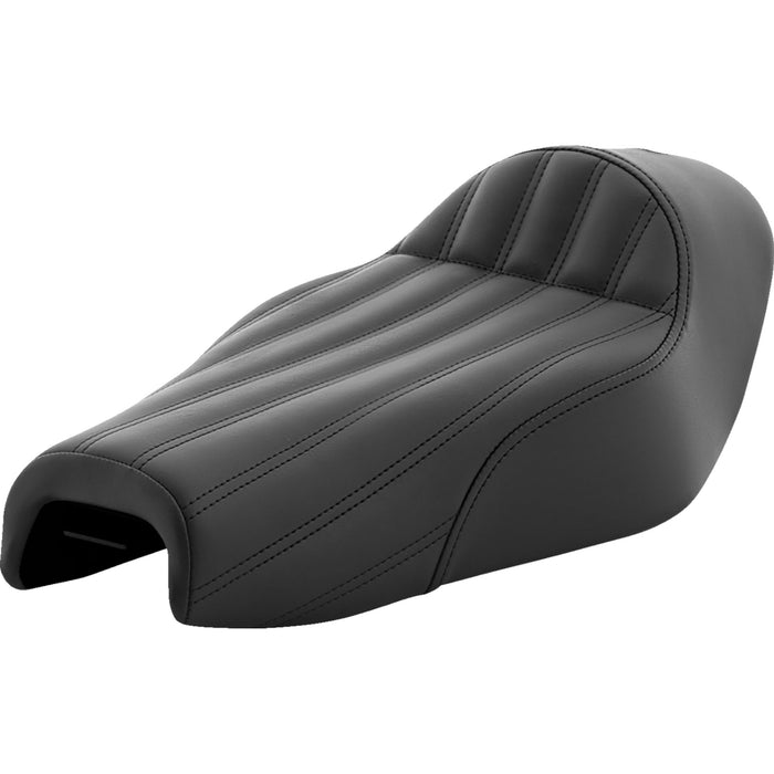 SADDLEMEN 0804-0508 807-03-0023 Knuckle Solo Seat - Ribbed - Black