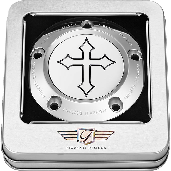FIGURATI DESIGNS 0940-2092 FD41-TC-5H-SS Timing Cover 5 hole - cross - stainless steel