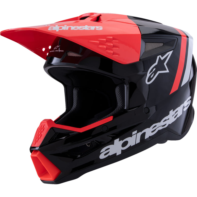 ALPINESTARS SM3 Radium Helmet - Gloss Black/Red Fluo/White