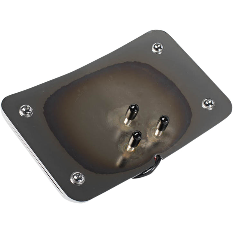 CYCLE VISIONS 2030-1270 CV4641 3-Hole Mounted LED Lighted License Plate Frame License Plate Frame - Chrome