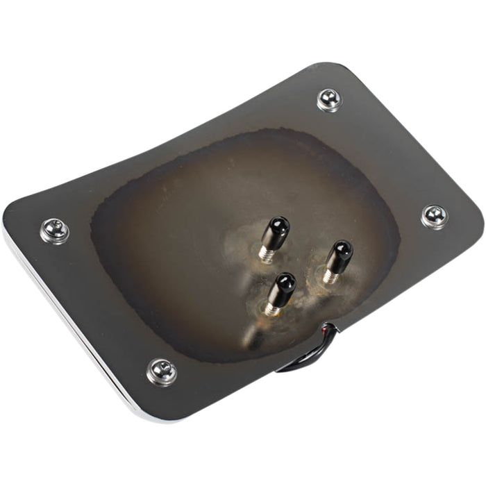 CYCLE VISIONS 2030-1270 CV4641 3-Hole Mounted LED Lighted License Plate Frame License Plate Frame - Chrome