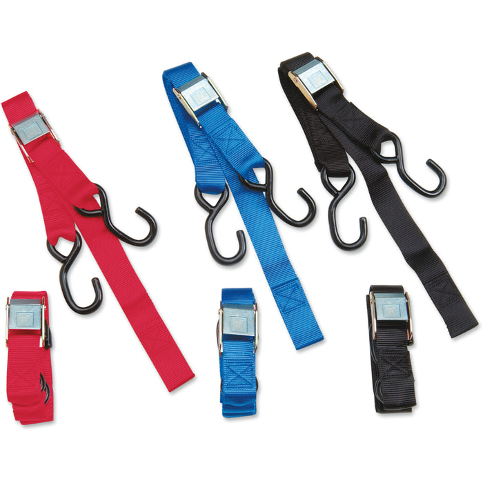 PARTS UNLIMITED TD00200 1-1/2" Heavy-Duty Cam Buckle Tie-Downs with Built-In Assist Heavy-Duty Cam Buckle Tie-Downs - 1-1/2" x 6' - Blue