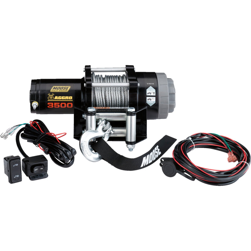 MOOSE OFFROAD 4505-0761 104308 Aggro Winch 3500 LB Winch - Wire Rope
