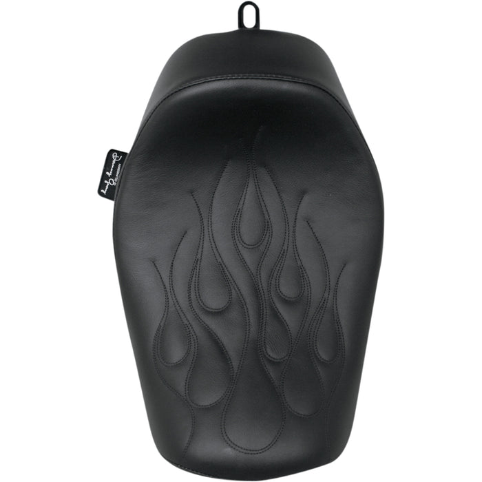 DANNY GRAY 0803-0371 22-603F Buttcrack™ Solo Seat — Flame Stitched - Black - Flame Stitched - FXD '06-'17