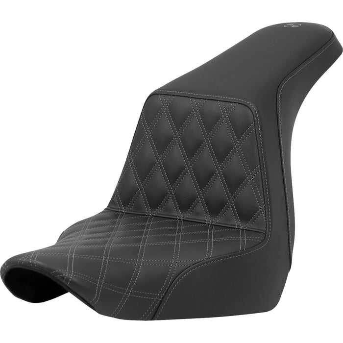 SADDLEMEN 0802-1574 A818-29-172GRE Lattice Stitch Step-Up Seat - Front Lattice Stitch - Gray Stitch - FXLR/FLSB '18-'21