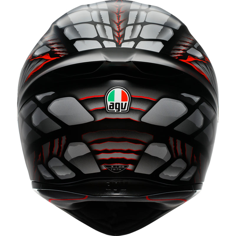 AGV K1 S Lyzard Helmet - Matte Black/Gray/Red