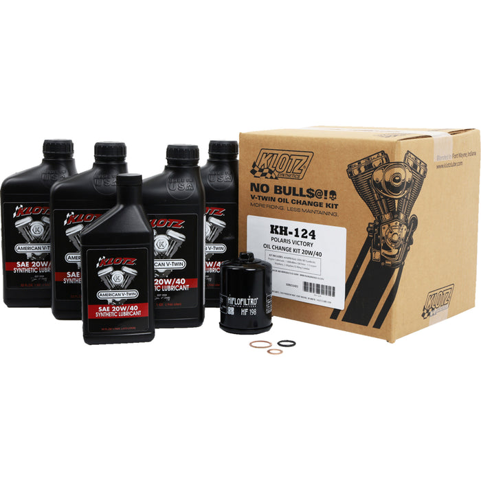 KLOTZ OIL 3601-0920 KH-124 Oil Change Kit victory - 20w/40