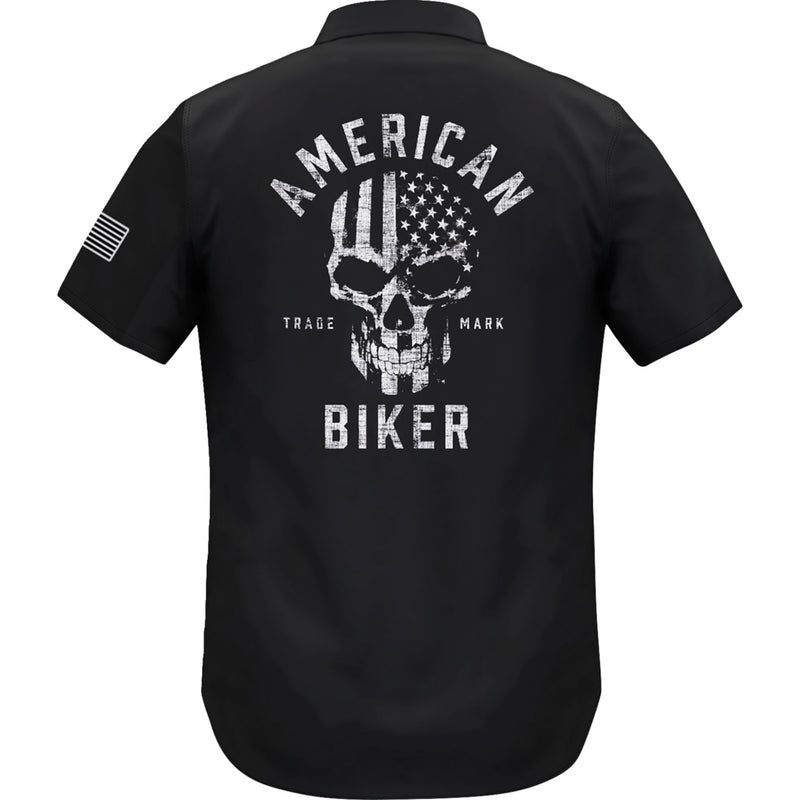 AMERICAN BIKER 3040-3395 ABBSAM07ST74BKLR Biker Sam Lightweight Shirt black/white - large