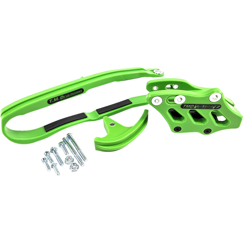 T.M. DESIGNWORKS 1231-1761 KCP-K12-GR Chain Guide and Slider Kit Chain Guide/Slider - Green - KX 250/450