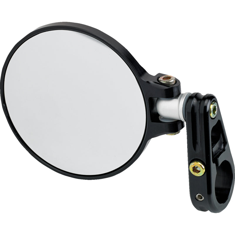 Joker Machine Cafe Racer Folding Bar End Mirror Side View Round Black 3-1/4" - 09-303B