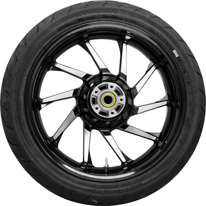 COASTAL MOTO 0336-0024 PKG-HUR185BC-ABST Hurricane Wheel/Rotors/Tire Combination - Hurricane Rear Wheel - Black Cut (18") | Dunlop Tire (180/55B18)