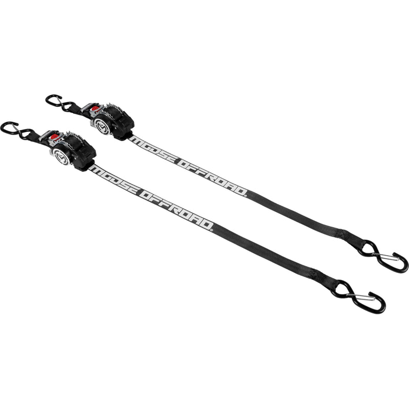 MOOSE OFFROAD 3920-0550 3920-0550 Retractable Ratcheting Tie Down Tie Down - Retractable Ratchet - 1" x 10' - Black