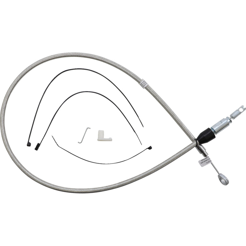 Magnum Shielding Polished Stainless Quick Connect Upper Clutch Cable 40" - 52346HE For Harley Motorcycles 2018-2024