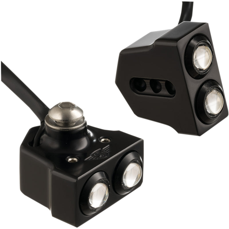 JOKER MACHINE 2020-1297 05-208-RB Rat Eye LED Turn Signals - LED Side Mount Turn Signal - Black/Red