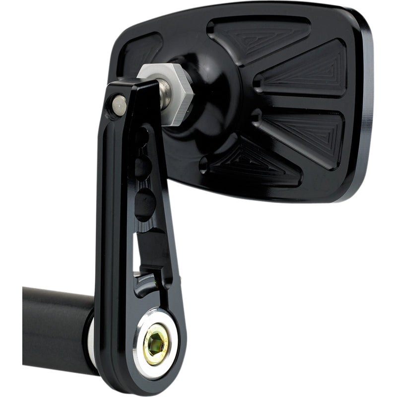 Joker Machine Cafe Style Bar End Mirror Cafe Side View Rectangle Black Straight - 09-314-DB