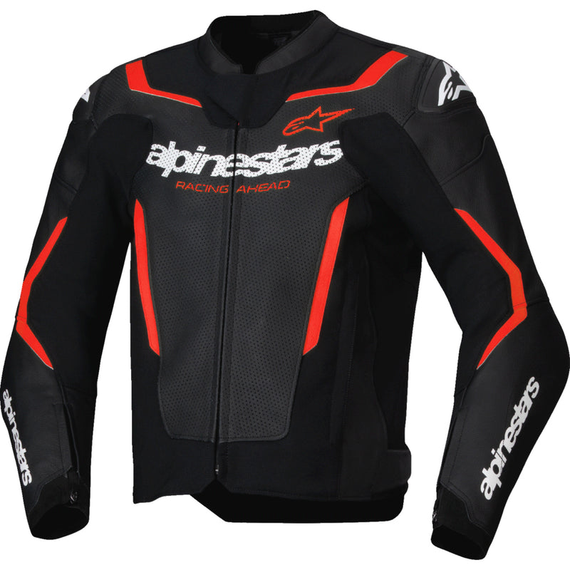 ALPINESTARS GP Force v2 Airflow Leather Jacket Black/Red - Fluo US / EU