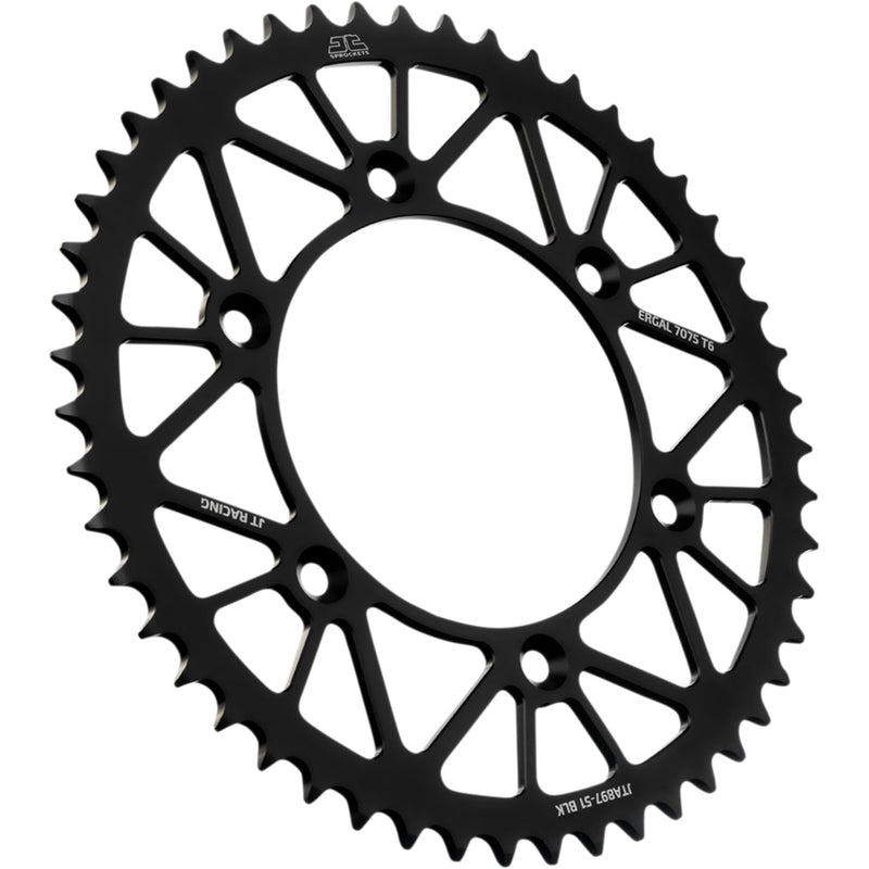 JT SPROCKETS 1211-2684 JTA897.51BLK RaceLite Aluminum Rear Sprocket Rear Sprocket - Black - 51-Tooth