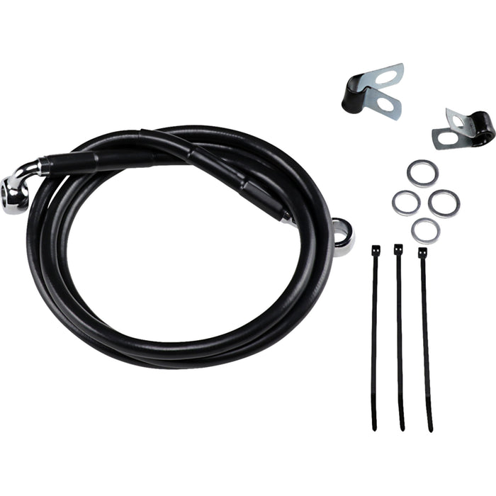 DRAG SPECIALTIES Extended Length Black Vinyl Brake Line Kit Front - '99-'07 FXST