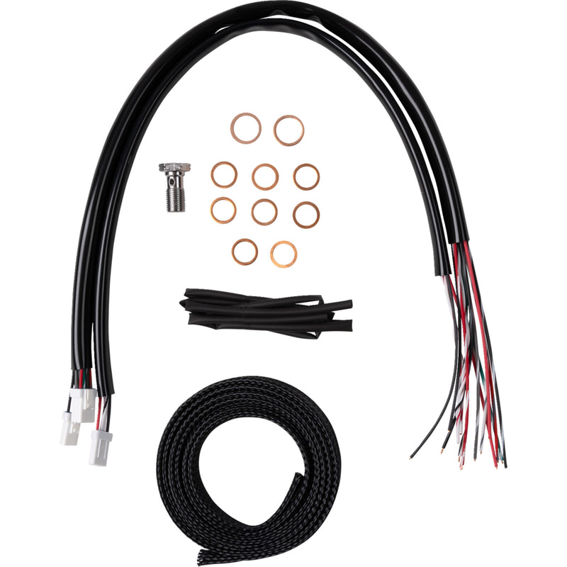 LA Choppers Complete Stainless Braided Handlebar Cable Brake Line Kit — Cable Kit 18"-20" Handlebars - LA-8059KT2-19 For Harley Touring 2023-2026