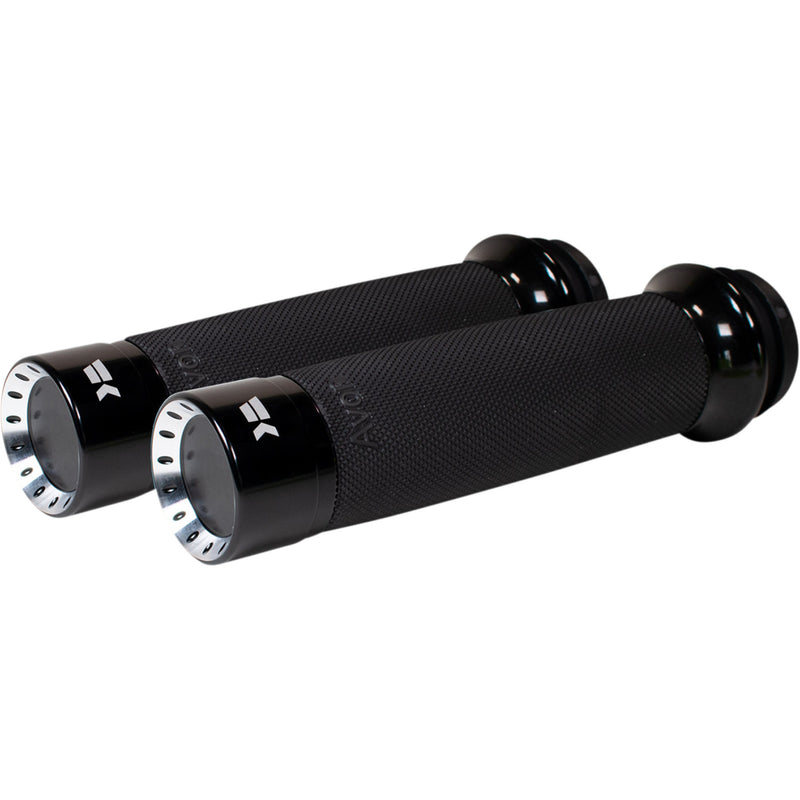 Khrome Werks Turbine Grips - 500120 For Harley Motorcycles 2008-2024