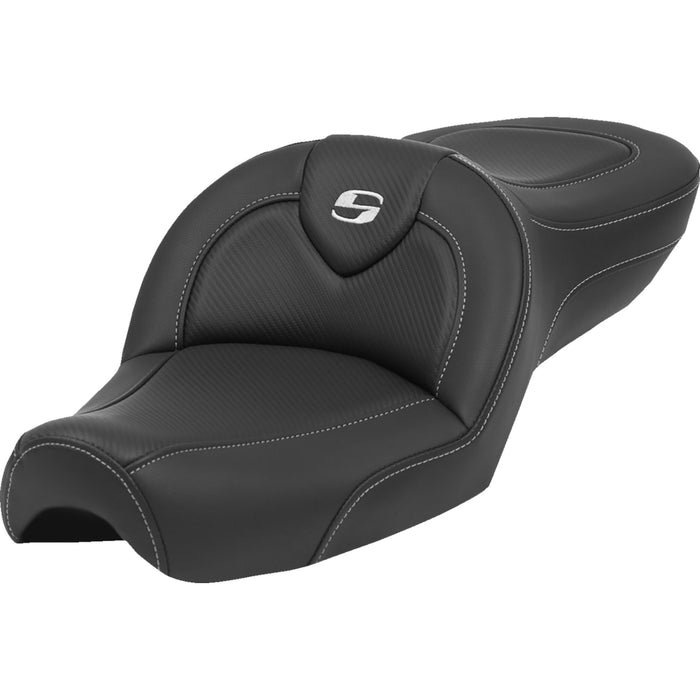 SADDLEMEN 0804-0820 879-03-185 Roadsofa™ Standard Reach Seat - without Backrest - Carbon Fiber - XL '79-'03