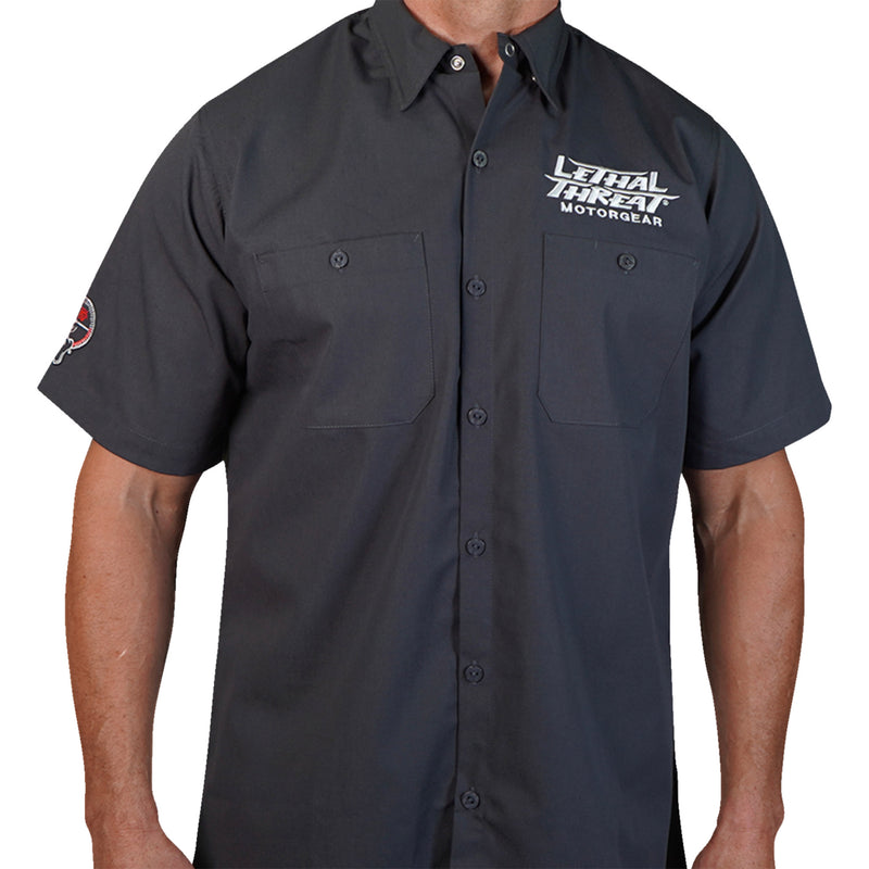 LETHAL THREAT 3040-3347 FE50220L Fabrication Monster Shop Shirt gray - large
