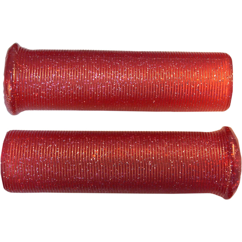 EMGO 0630-1761 42-21124 Star Fire Flake Grips Grips - Retro - Metal - 7/8" - Red