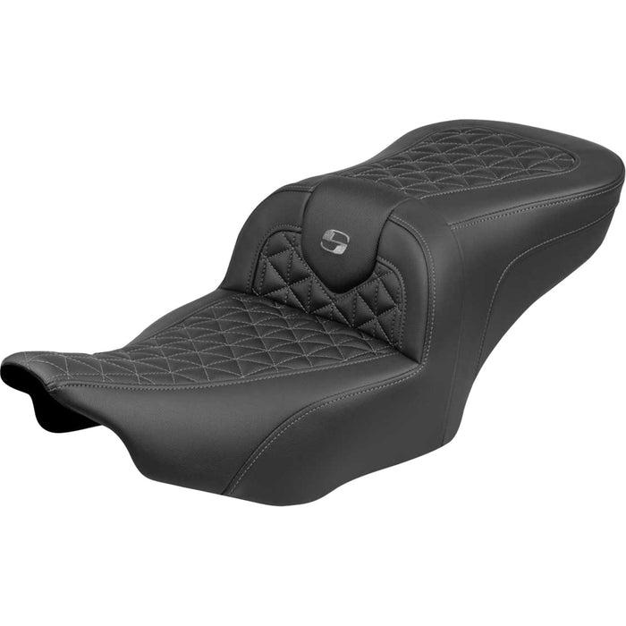 SADDLEMEN 0801-2220 823-07-21002 Roadsofa™ Standard Reach Seat Roadsofa™ Seat - without Backrest - Gray Stitch - FLH/FLT '23-'25