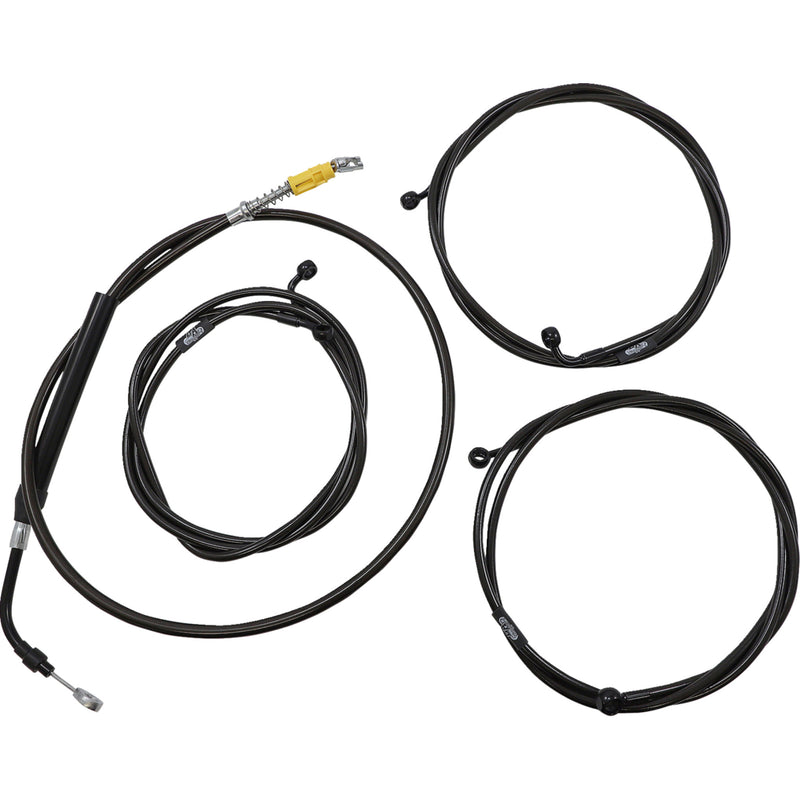 LA Choppers Complete Plug-And-Play Cable Kit 18" 20" Handlebars ABS Midnight - LA-8056KT3-19M For Harley Touring 2021-2022