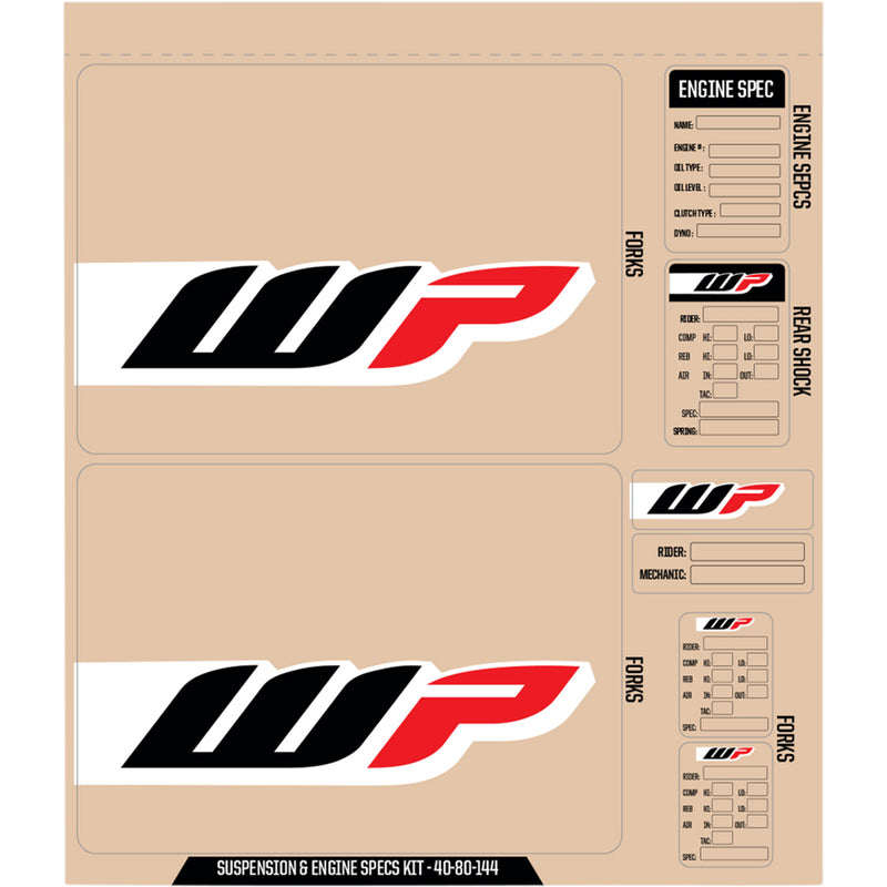 D'COR VISUALS 4320-2448 40-80-144 Suspension and Specs Graphic Kit WP Decal Kit - Black