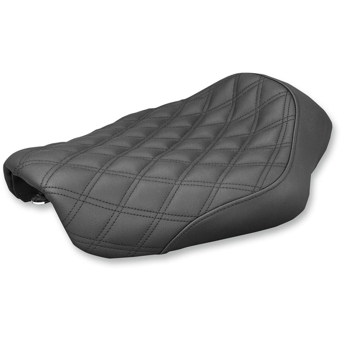 SADDLEMEN 0803-0551 804-04-002LS Renegade Lattice Stitch Solo Seat - Lattice Stitched - Black - Dyna '04-'05