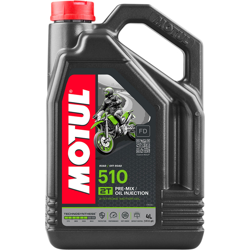 MOTUL 3602-0028 104030 510 Synthetic 2T Engine Oil 510 2T Anti-Smoke Oil - 4L