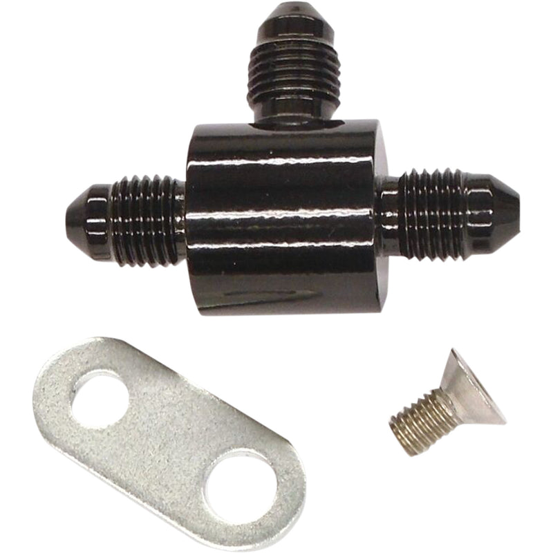 MAGNUM SHIELDING 1742-0484 1704-982 Brake Line T-Block Fitting T-Block with Bracket - AN3 - Black