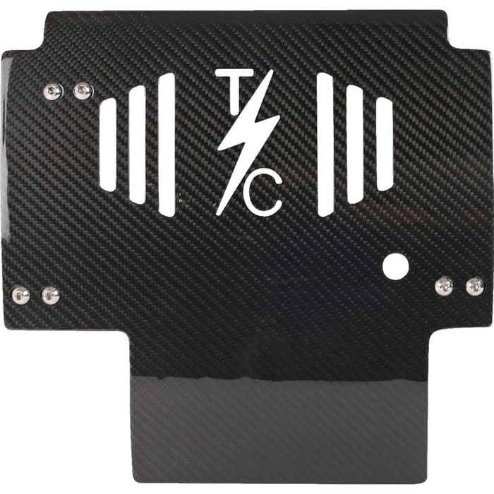 THRASHIN SUPPLY CO. 0506-2529 TSC-3034-1 Carbon Fiber Skid Plate Skid Plate - Carbon Fiber/Gloss - With Black Brackets - FLHX/FLTRX