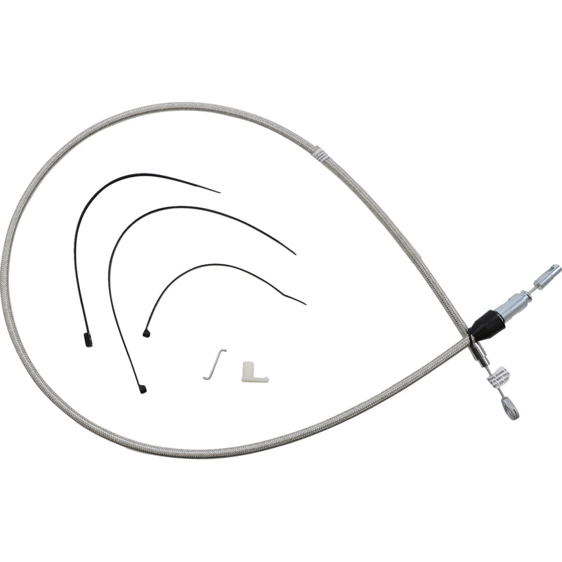 Magnum Shielding Polished Stainless Quick Connect Upper Clutch Cable 52" - 523418HE For Harley Motorcycles 2018-2024