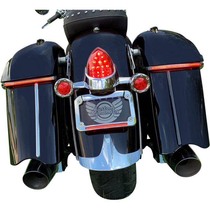 CUSTOM DYNAMICS 2040-3201 CD-IND-SPR-V2-R Low Profile Saddlebag Lights Saddlebag Lights - Low Profile - Red Lens - Indian