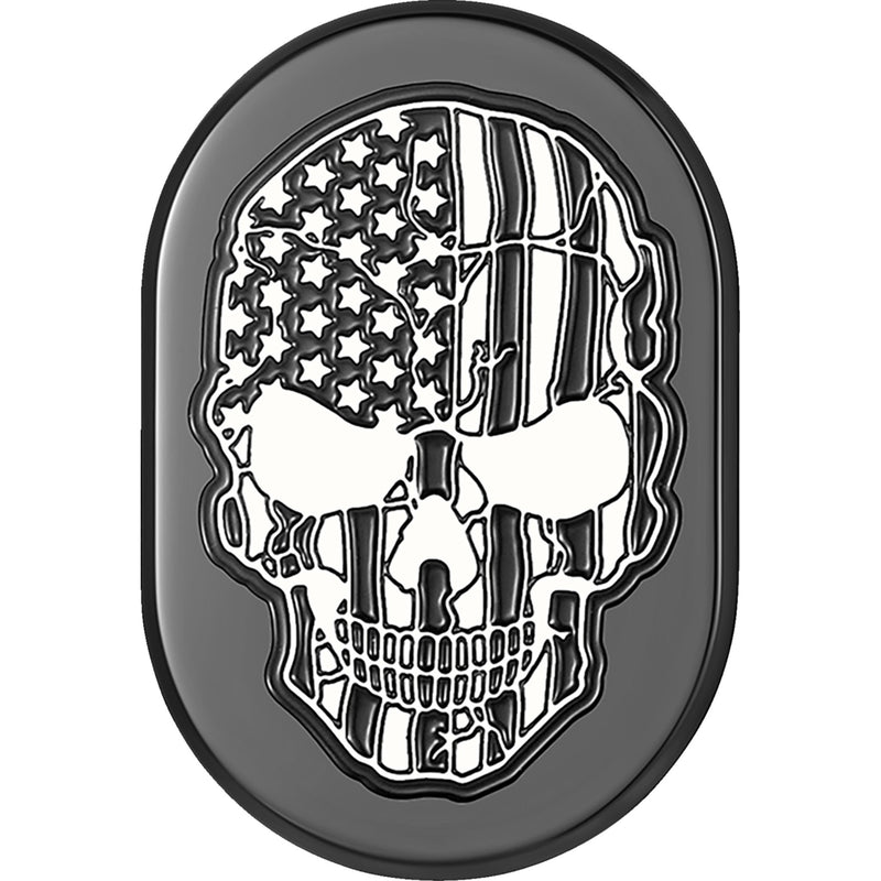 Figurati Designs Contrast Cut American Flag Skull Antenna Cover - FD28-AC-BLK-RT For Harley Touring 2009-2023