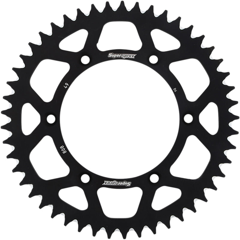 Supersprox Aluminum Sprocket - RAL-808-49-BLK Kawasaki KLX400R 2003