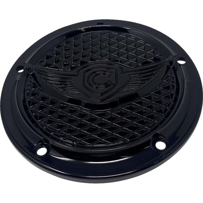 COVINGTONS 1107-0699 C3070-B Derby Cover diamondback - 5-hole - black - softail