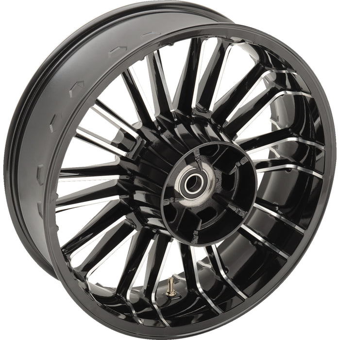 COASTAL MOTO 0202-2113 3D-ATL185BC Atlantic Precision Cast 3D Wheel Wheel - Atlantic 3D - Rear - Single Disc/without ABS - Black Cut - 18x5.5 - '09+ FL