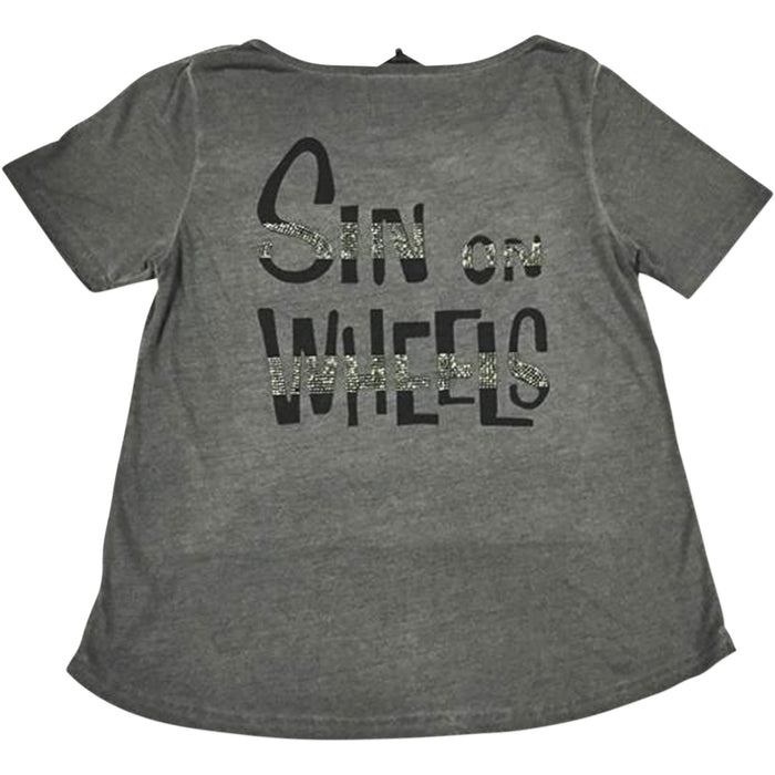 LETHAL THREAT 3031-3625 LA20613-1X Women's Sinwheels T-Shirt gray - 1x