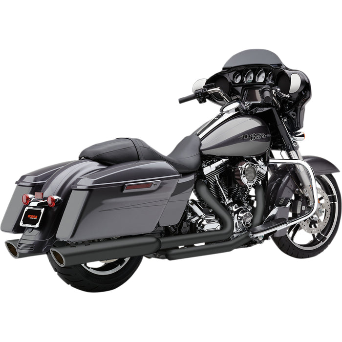 COBRA 1801-1025 6106RB 909 Twins Slip-On Mufflers - 909 4" Mufflers - Black - '95-'16 Bagger