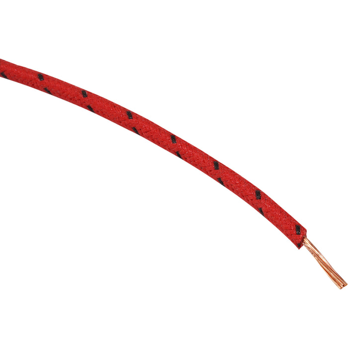 NAMZ 2120-1262 NCBW-20 Fabric-Braided Hook-Up Wire 25' Cloth-Braided Wire Spool - 16 Gauge - Red/Black