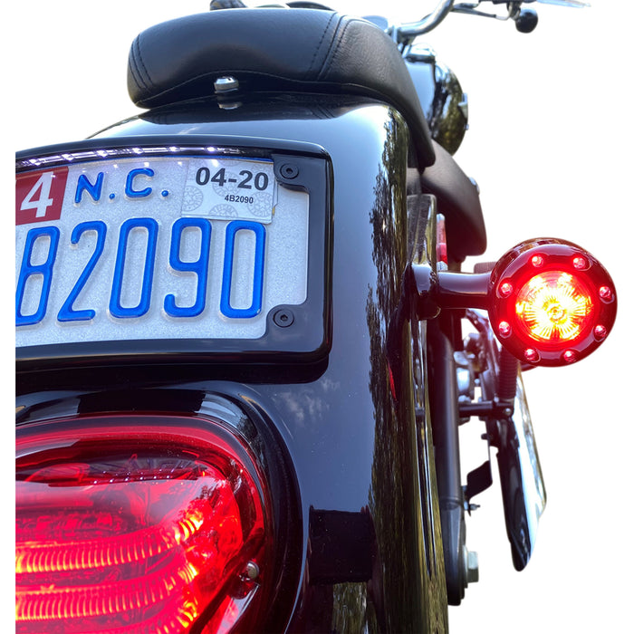 CUSTOM DYNAMICS 2020-1936 PB-BR-RR 56-BS ProBEAM® Bullet Ringz™ 1156 Rear Turn Signals - Black - Smoke Lens