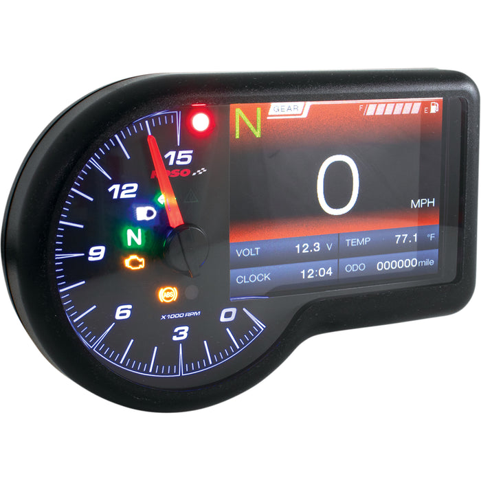 KOSO NORTH AMERICA 2212-0828 BA071000 RX-3 TFT Multifunction Meter RX-3 Gauge - Black