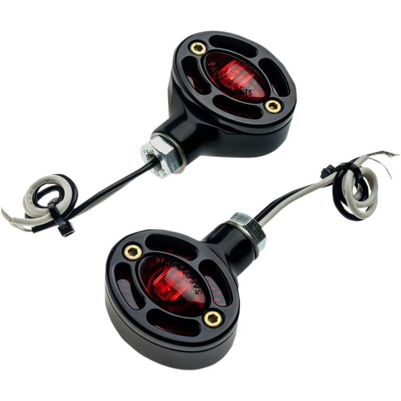 JOKER MACHINE 2020-1313 05-250-RB Omega LED Turn Signals - Black with Red LEDs